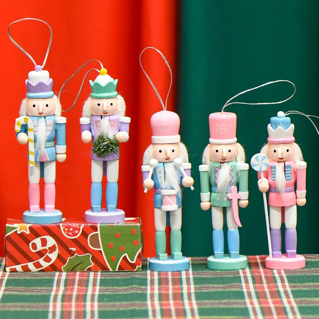 Christmas Nutcracker Figurines 5 Pieces Festival Desk Display Ornament Nutcracker Christmas Decoration Figurines For Home