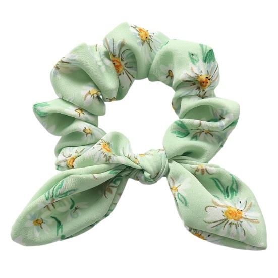 

Yousheng Hair Tie Floral Print Rabbit Ear Decor Hair Rope High Elasticity Bun Half-Tied Hairstyles Ponytail Holder Hair