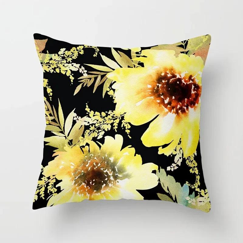 Seria cu model de flori și fluturi husă pernă decorativă husă pernă poliester pernă canapea husă pernă decorativă