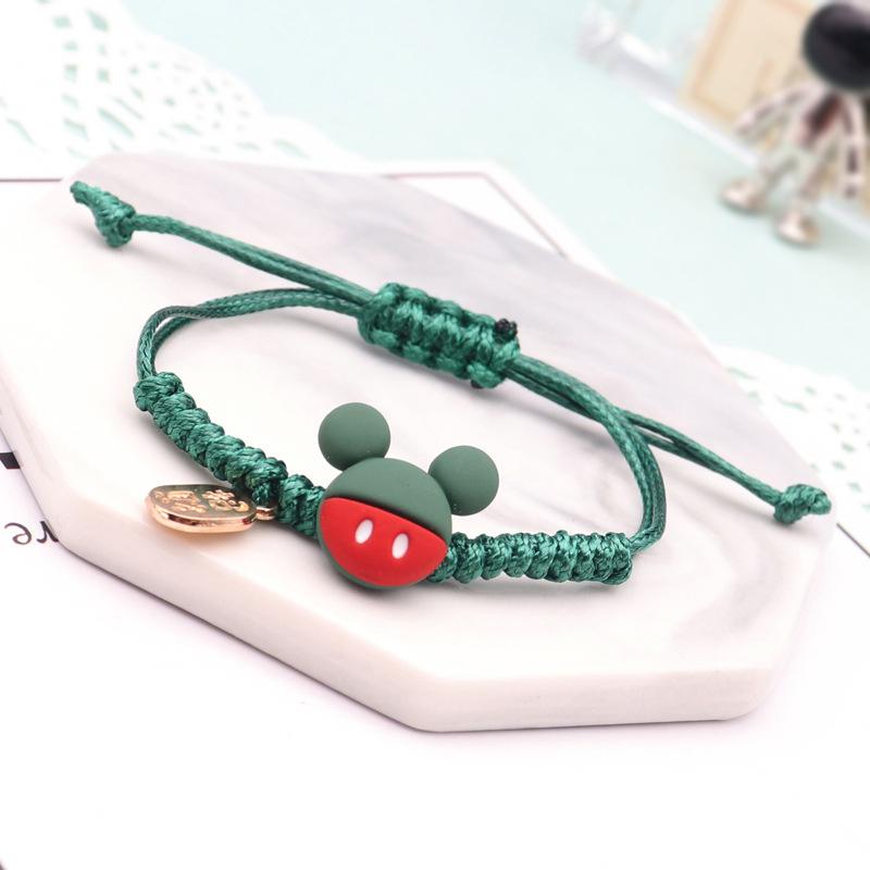 Nuovo Braccialetto di Topolino Braccialetti Carini in Corda Intrecciata a Mano per Coppia Studente Gioielli alla Moda Artigianato Regali di Compleanno per Amici