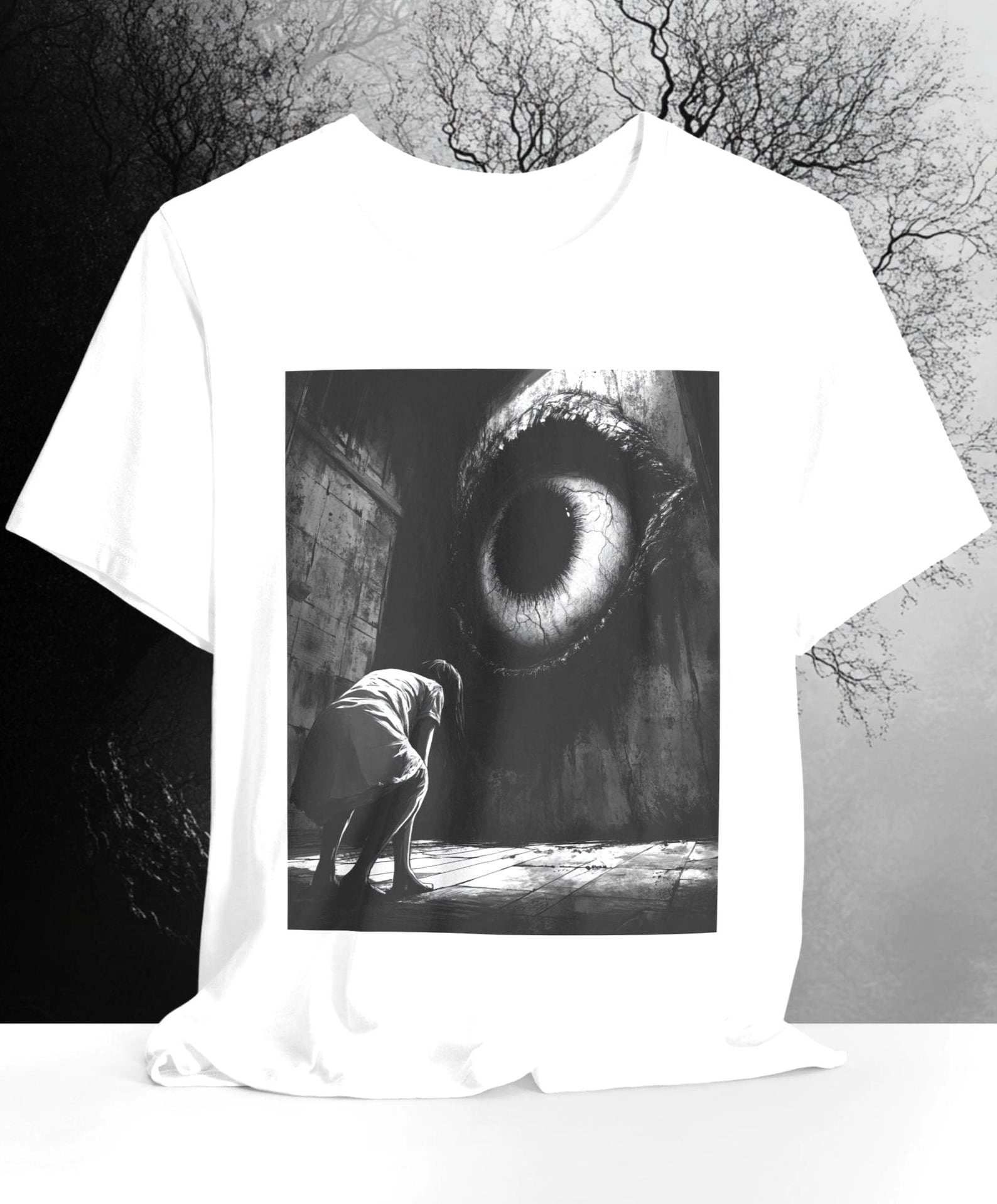 Horrifying Nightmare Shirt | Eerie Giant Eye Horror Tee | Surreal Gothic Fear Graphic | Creepy Dark Art T-Shirt | Bella Canvas XS to 5XL 3XL