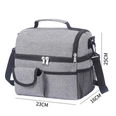 Double Deck Lunch Bag Outdoor Camping Hiking Food Thermal Pouch Child Picnic Drink Snack Keep Fresh Storage Package Bags Handbag