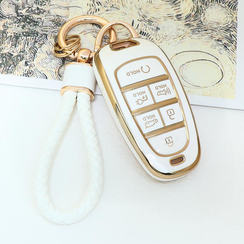 6 7 Buttons Tpu Car Key Cover Auto Shell Fob Case Keychain For Hyundai Santa Fe Tucson Nexo Nx4 Atos Solaris Prime