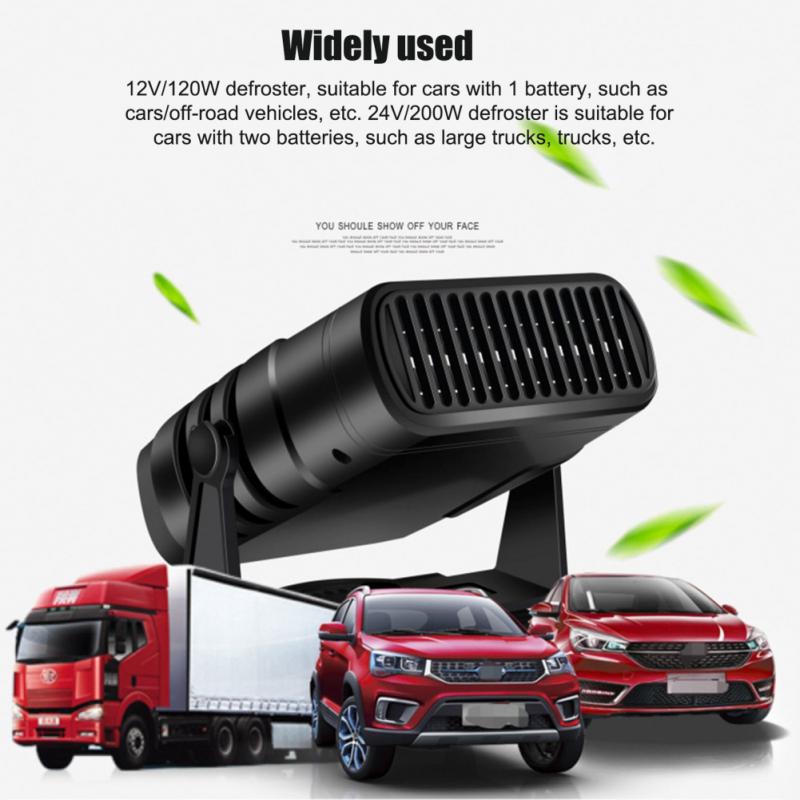 12V/24V 120W Car Heater Mutifunction Portable Fast Heating 360 Rotation Windshield Defogging Demister Defroster Heater