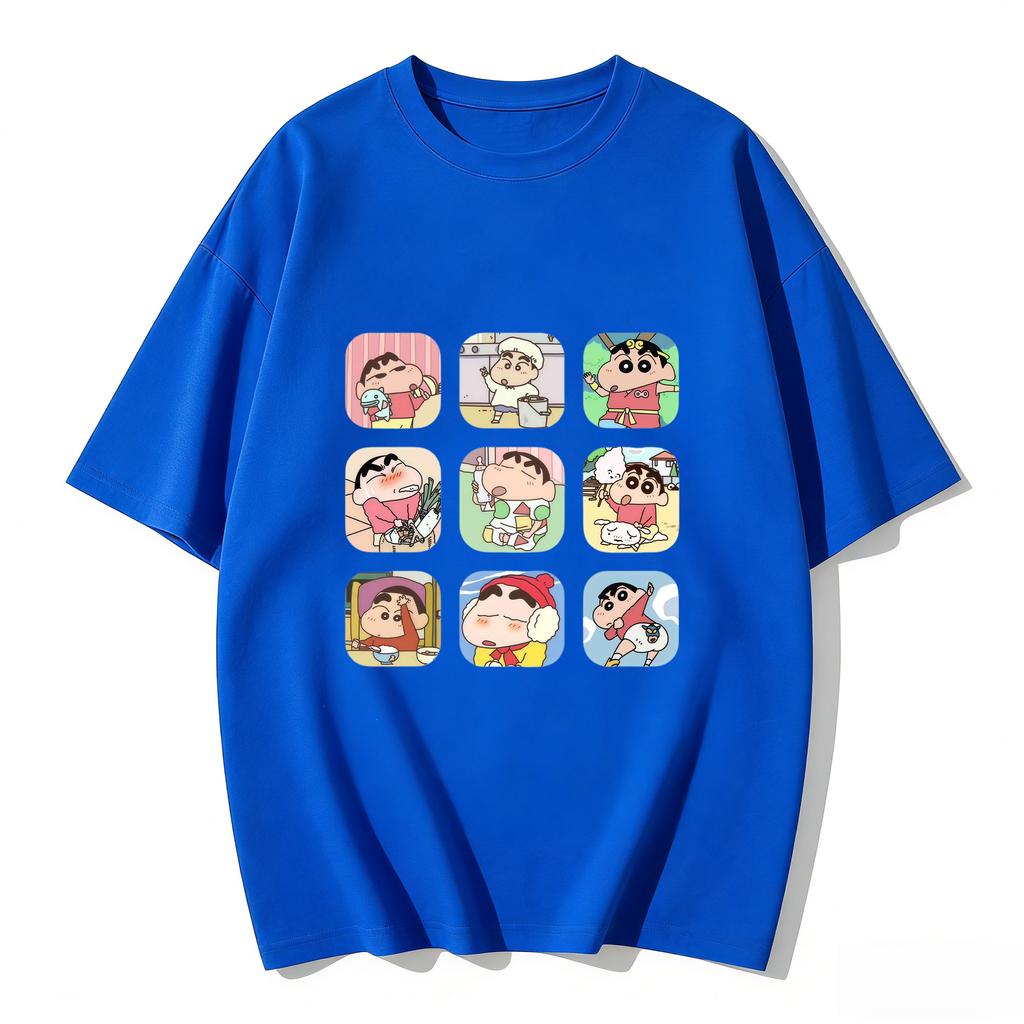 Crayon Shinchan Süßes Cartoon T-Shirt Partnerkleidung Familien-Matching-T-Shirt Sommerlich Lässig Kurzarm Baumwoll-Oberteil Mode Streetwear