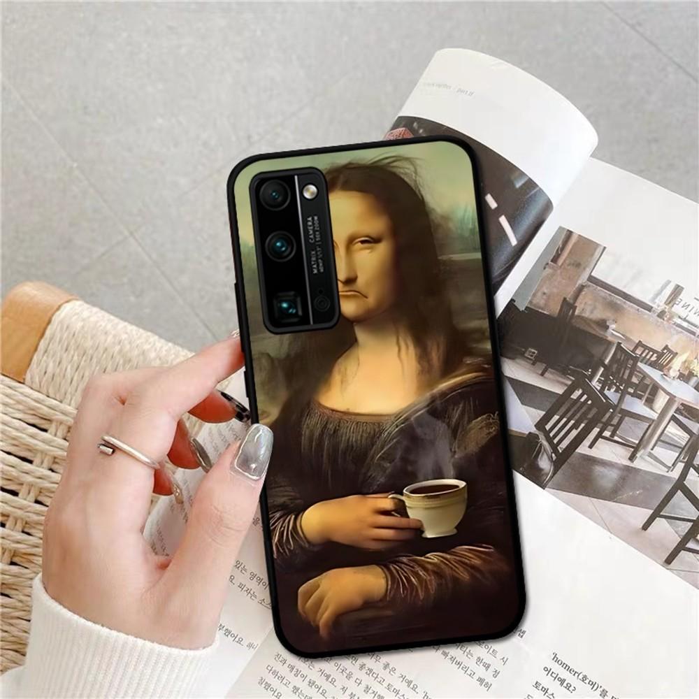 

Mona Lisa Phone Case For Huawei Honor 10 Lite 9 20 7A 9X 30 50 60 70 Pro Plus Soft Silicone Cover Huawei Honor 50 Pro