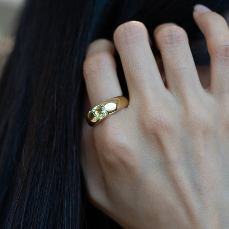 Unsichtbare Collage CONTINUE RING_GOLD LEMONQUARZ