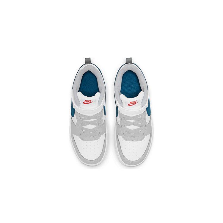 Nike Court Borough 2 Niskie Buty Skateboardowe Białe Szare Niebieskie Dziecięce BQ5451-117