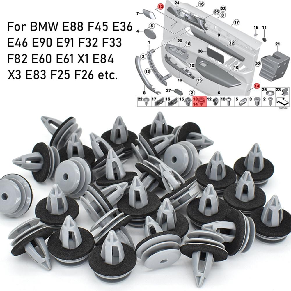 New 20PCS Door Panel Clips For BMW E46 E90 E91 E36 E92 E93 E60 E63 E64 51418224781