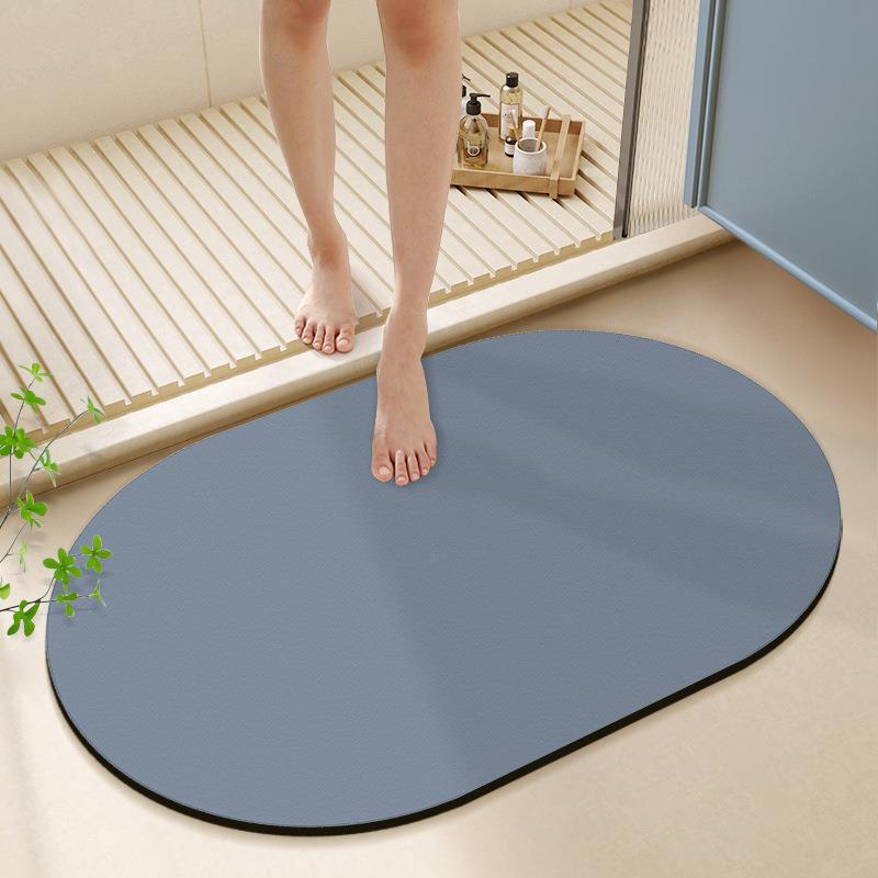 Modern Simple Diatom Mud Floor Mat Household Solid Color Water-Absorbing Quick-Drying Dirt-Resistant Floor Mat Bathroom Non-Slip Floor Mat