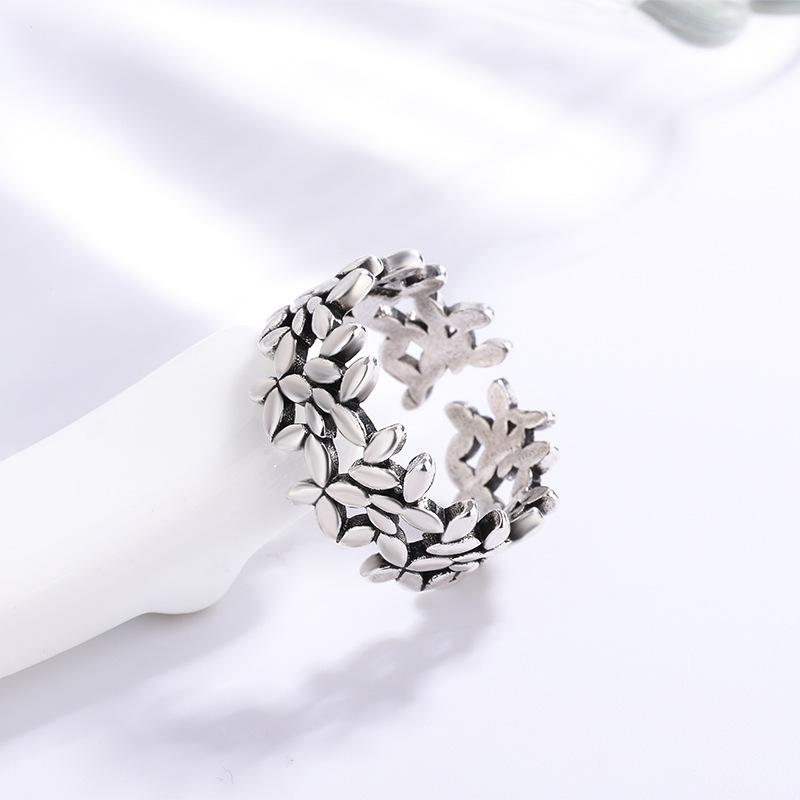 925 Silver Ring Small Leaf Plant Rings For Women Engagement Wedding Luxury Jewelry Cheap Things With