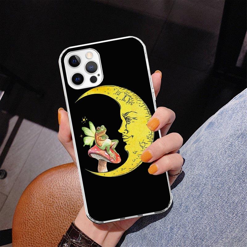 Cottagecore Frog Mushroom Kawaii Phone Case For iPhone 17 Air 16 Pro Max 16E 15 + 14 Plus 11 12 13 Mini 7 8 SE Gift Print Cover