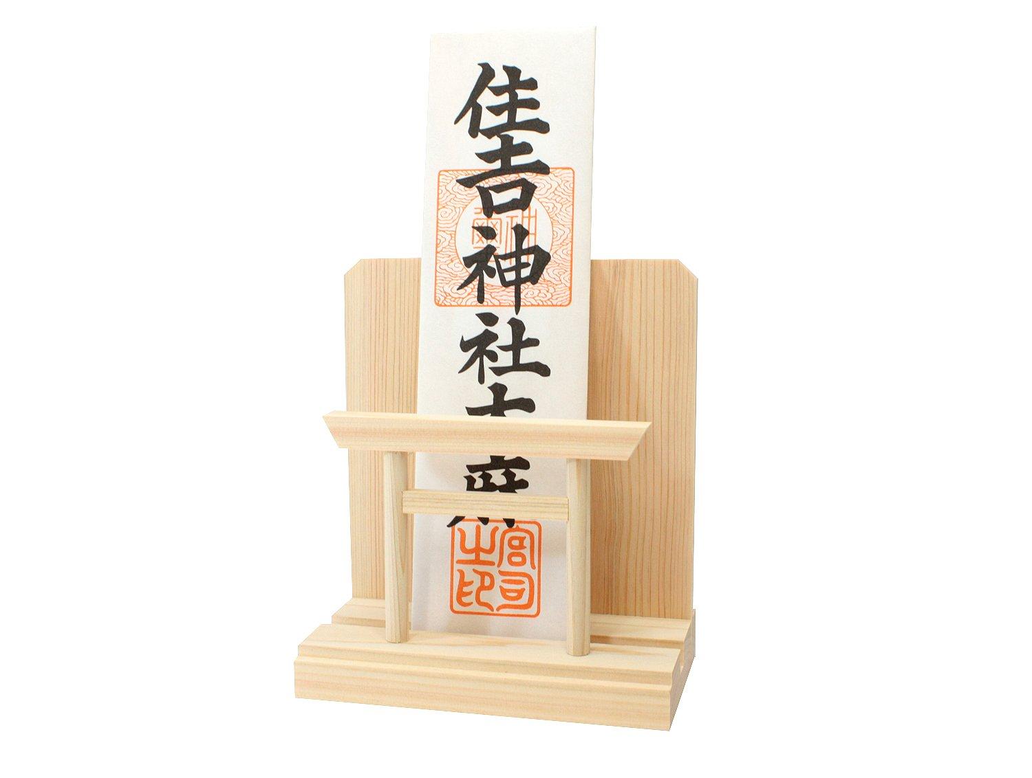 

Shinto altar stand, made of Japanese cypress, easy to set up, with torii gate, small size, natural, no drilling required, suitable for rental properti
