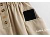 Spring/Summer 2025 Elegant Elastic Waist A-Line Button Skirt for Women