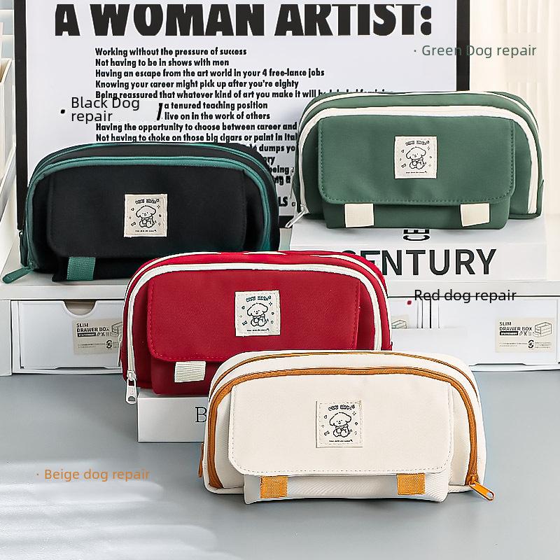 2024 Girl's Large Capacity Pencil Case for Elementary & Junior High Students - Stylish Stationery Bag