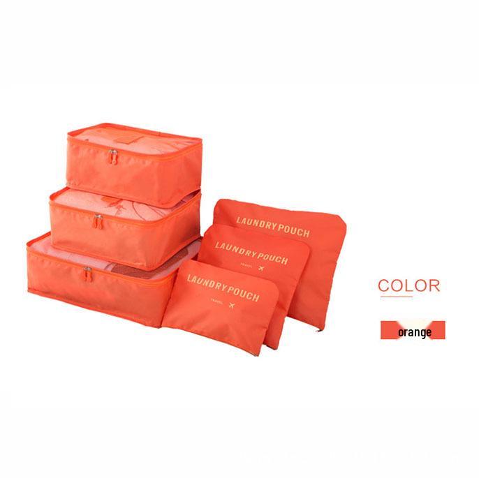 Korean Style Travel Bag Set - 6-Piece Oxford Cloth Organizer for Clothes, Underwear, and Shoes