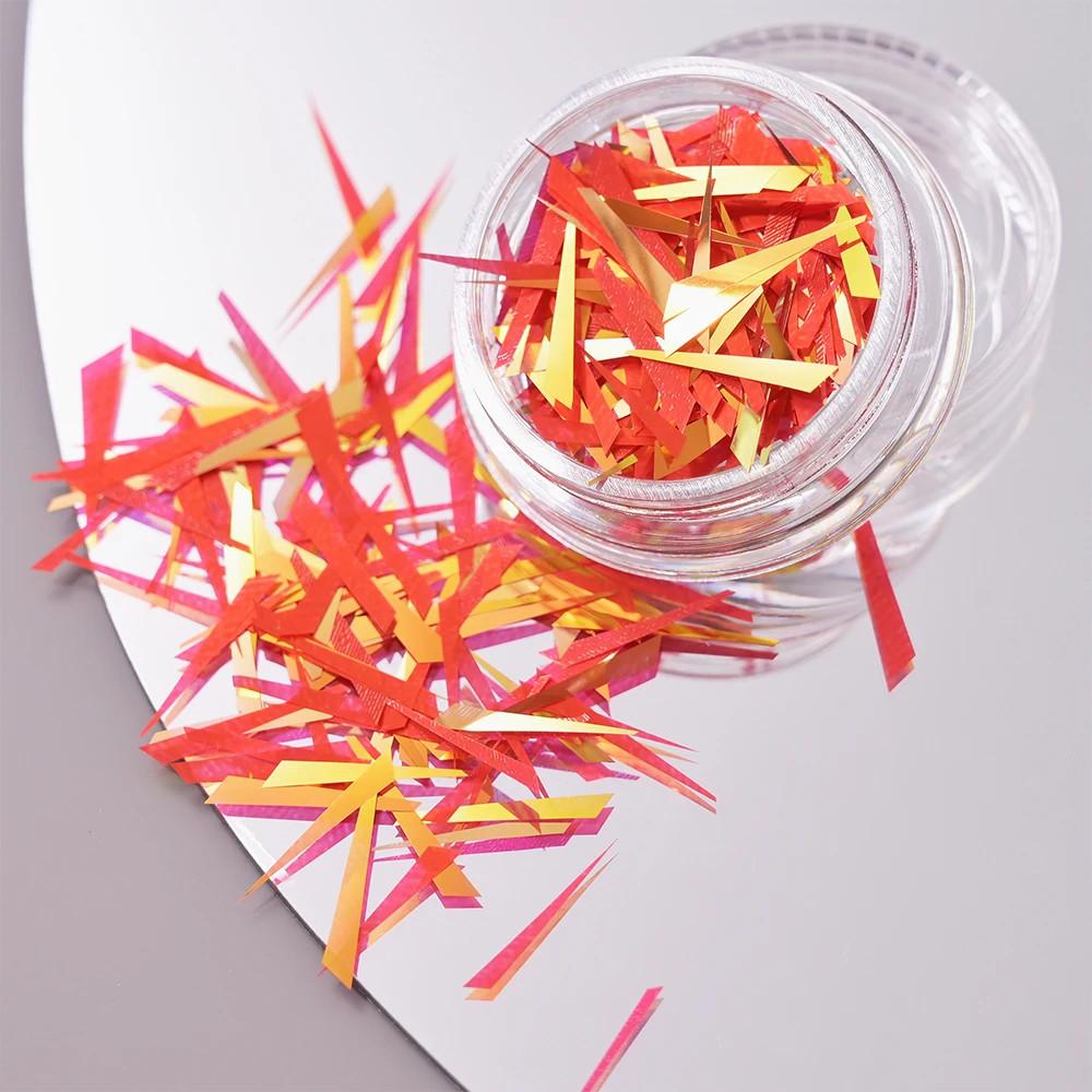 

1 коробка нерегулярных голографических битых стеклянных бумажных наклеек на ногти с фольгой «Аврора» с градиентными лазерными хлопьями, наклейка «сделай сам» аксессуары для маникюра Deco