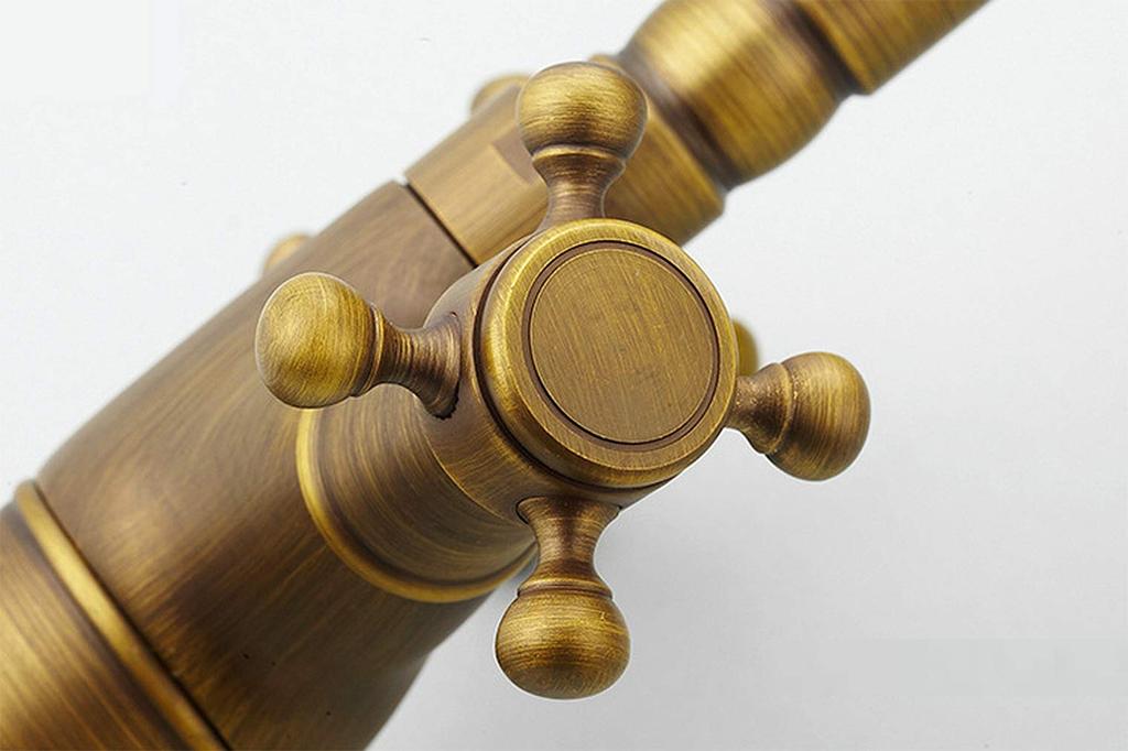 Life System Antique Mixing Faucet Faucet 2 Handles Wash Basin Long Faucet Hand Wash Basin Tall Faucet Hand Wash Bowl Cross Handle SK51