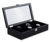 Anberotta Luxusní dřevěná krabička na hodinky pro 12 hodinek se skleněným okénkem AT50, (12 Hodinek/Černá)