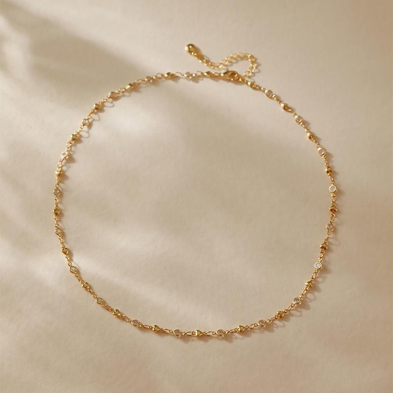 K Gold Plated Copper Devil Eye Heart Clavicle Chain Fashion Necklace For Women