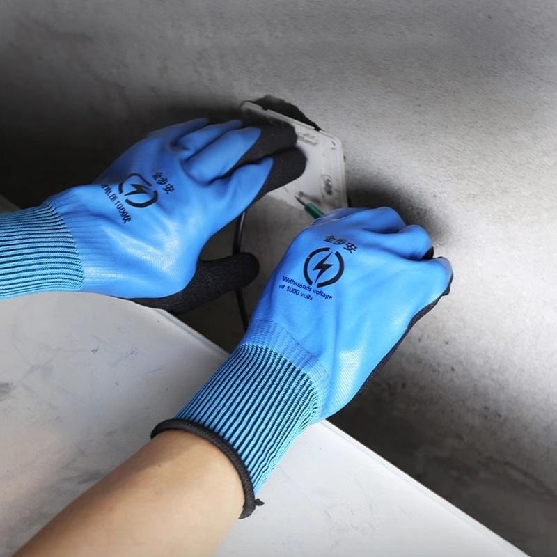 Blue 1000V Electrical Insulation Gloves Shockproof Hand Protection for Electricians Power Equipment Maintenance