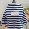 Pet Spring High Neck Striped Pattern Four-legged Pants T-shirt  Dog Cat Clothes