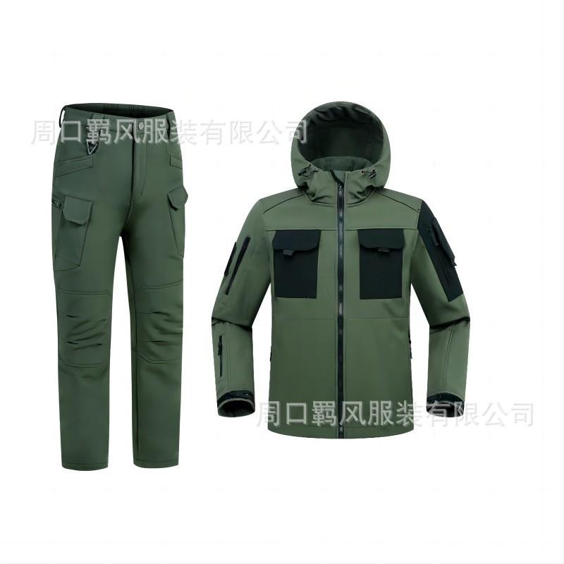 

Beetle Suit Soft Shell Jacket Outer Men s Outdoor Commuting Velvet Thick Windproof Thermal XXL зелёный