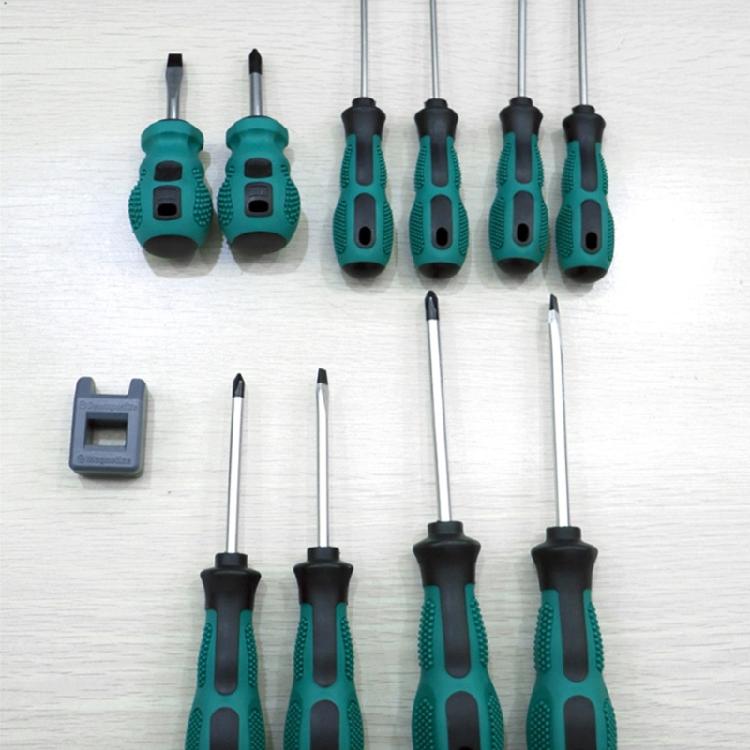 Multipurpose Steel Screwdriver Flat & Slotted Bit Screwdriver Shock Resistant Ergonomic for Home Repair Task