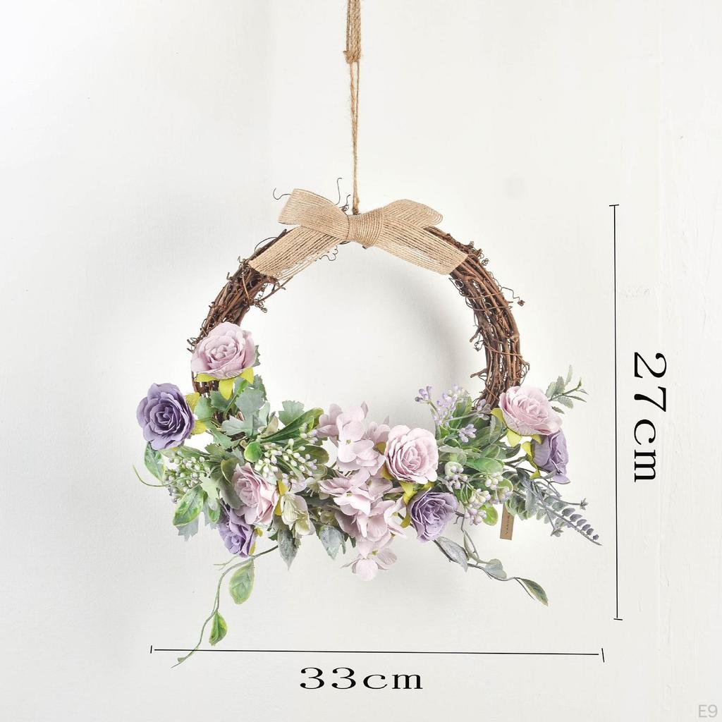 13palcový věnec z umělých květin Jarní zelená girlanda na přední dveře závěsná girlanda vnitřní i venkovní