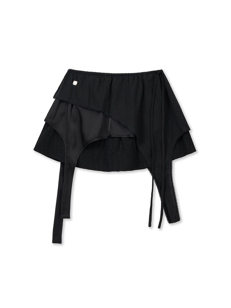 Mattengkim Multi Panel Layered Skirt In Black
