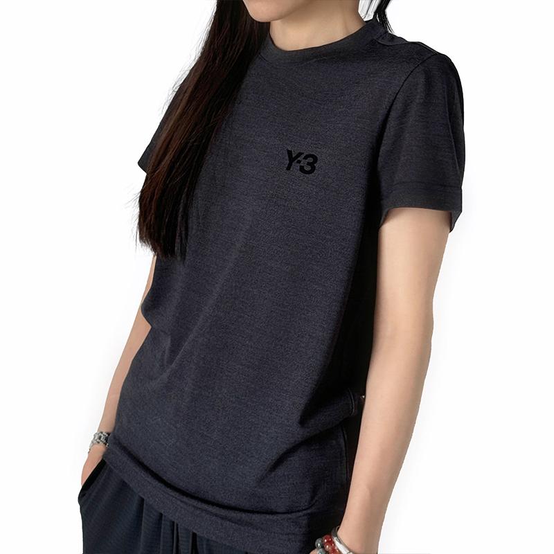 Y-3 Regular Short Sleeve Tee Comfortable Casual Women Tops Black JI7556