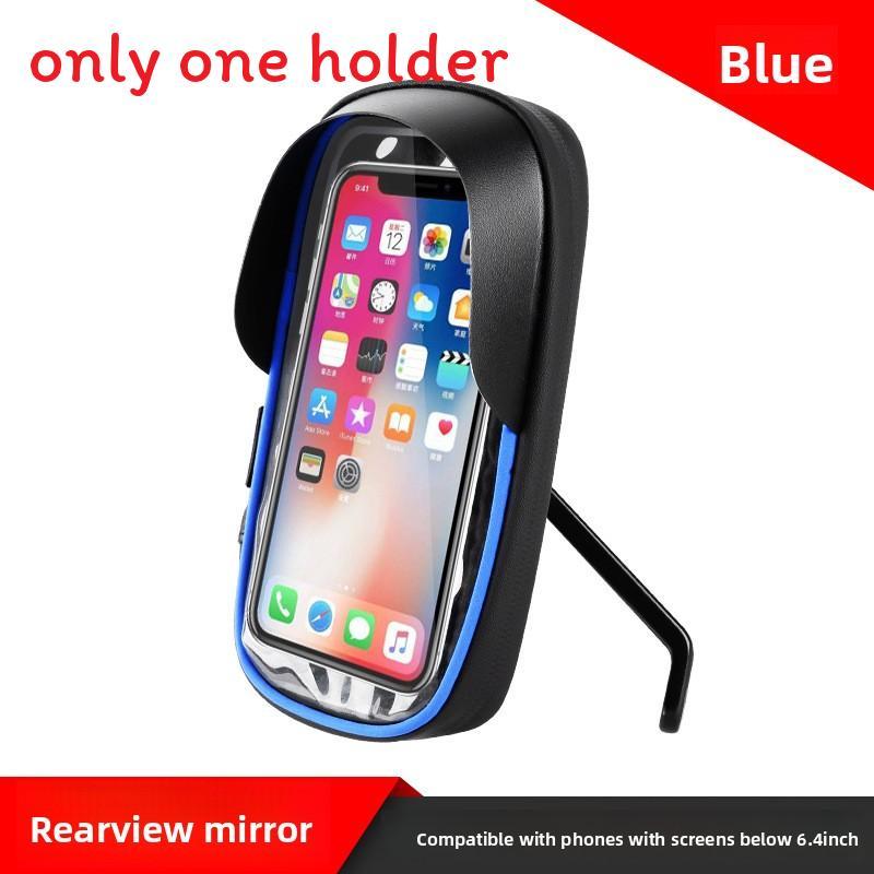 

Bicycle Touchscreen Phone Holder Waterproof Navigation Sunshade For Cycling Enthusiasts Blue Mirror