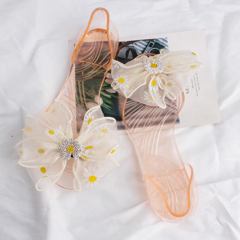 

Тапочки женские весенне-летние новые конфетно-цветные хрустальные тапочки с закрытым носком, мягкие и модные, уличные туфли с открытым носком 40