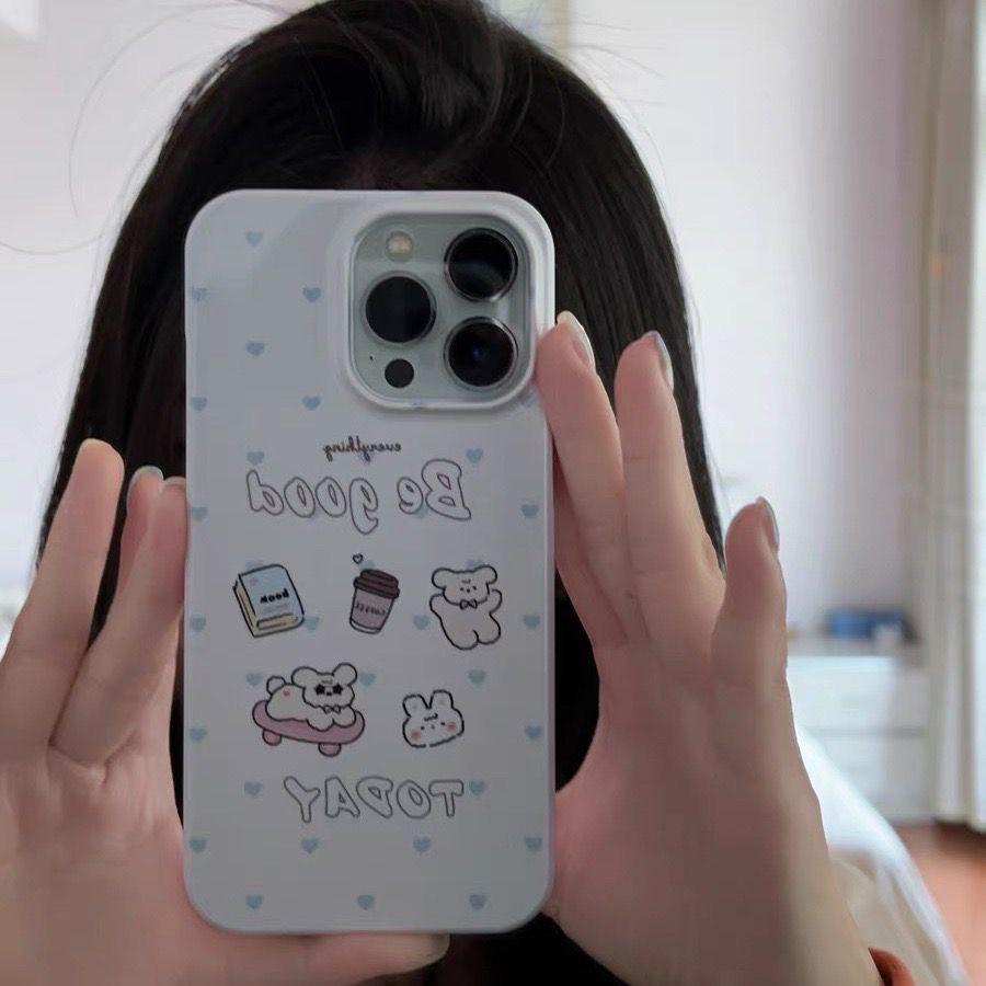 

Простой милый синий чехол для телефона Puppy Love для Apple iPhone 14/13 Pro Max, 11/12 и Straight Edge 15P iPhone X