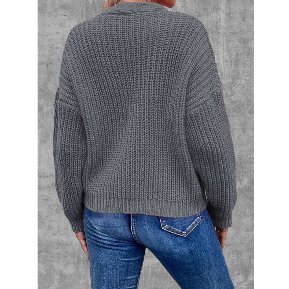 Women Autumn Winter Knitted Sweater Coats Single Breasted Long Sleeve V-neck Knitwear Cardigans Jackets