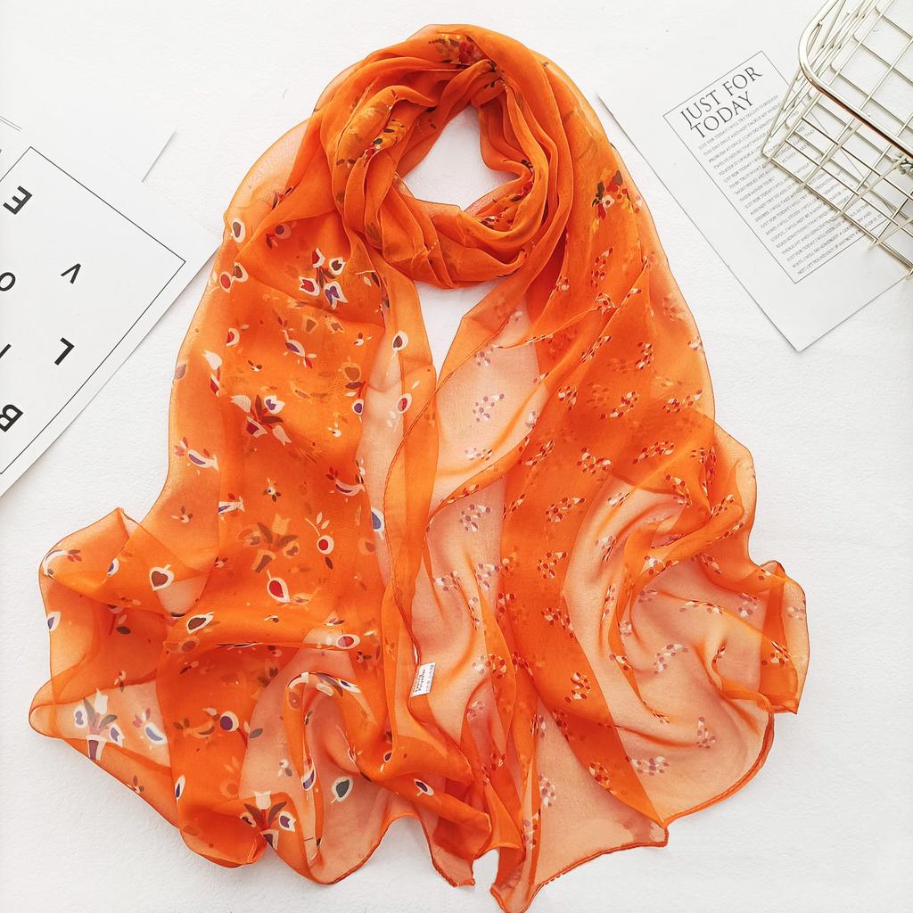 Fashion Silky Georgette Chiffon Scarf Women Long Soft Thin Wrap Scarf Shawl Beach Kerchief Scarves Georgette Scarf Voile Scarf