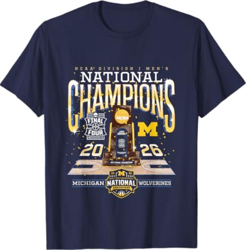 Michigan Men s Basketball National Champions March Madness T-Shirt S