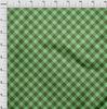 oneOone Cotton Flex Pear Green Fabric Check Sewing Material Print Fabric By The Yard 40 Inch