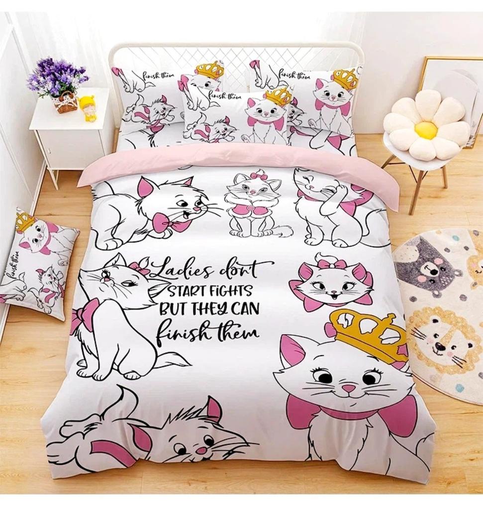 Cartoon Cat Duvet Cover pillowcase Bedding Bedroom Decoration Children Gift adult Single Double bed Large SizeZip Duvet Cover