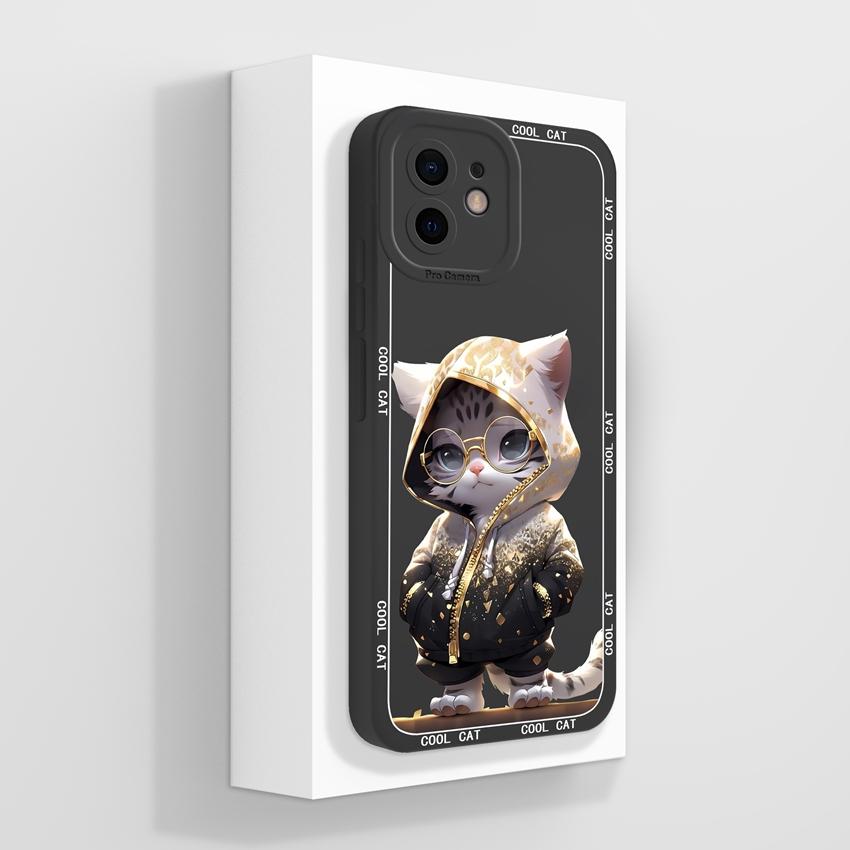 עבור אייפון 12 11 XR 6 7 8 פלוס מיני פרו מקס תיקי טלפון דפוס ארנבת קטיפה חמודה הגנה עמידה לאבק מסיליקון נוזלי כיסוי אחורי רך עבור כיסוי לאייפון