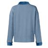 Women's Retro Denim Collar Long Sleeve Pullover Knit Top Lightweight Patchwork Casual Sweater