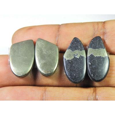 Natural Appach Gold Pyrite 2 Matching Pair Fancy Cabochon Gemstone 11-25 MM SK-2128