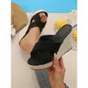 Artistic Retro Peep Toe Wedge Sandals for Women, Summer, Back Strap, Waterproof Platform, Comfortable Women's Shoes