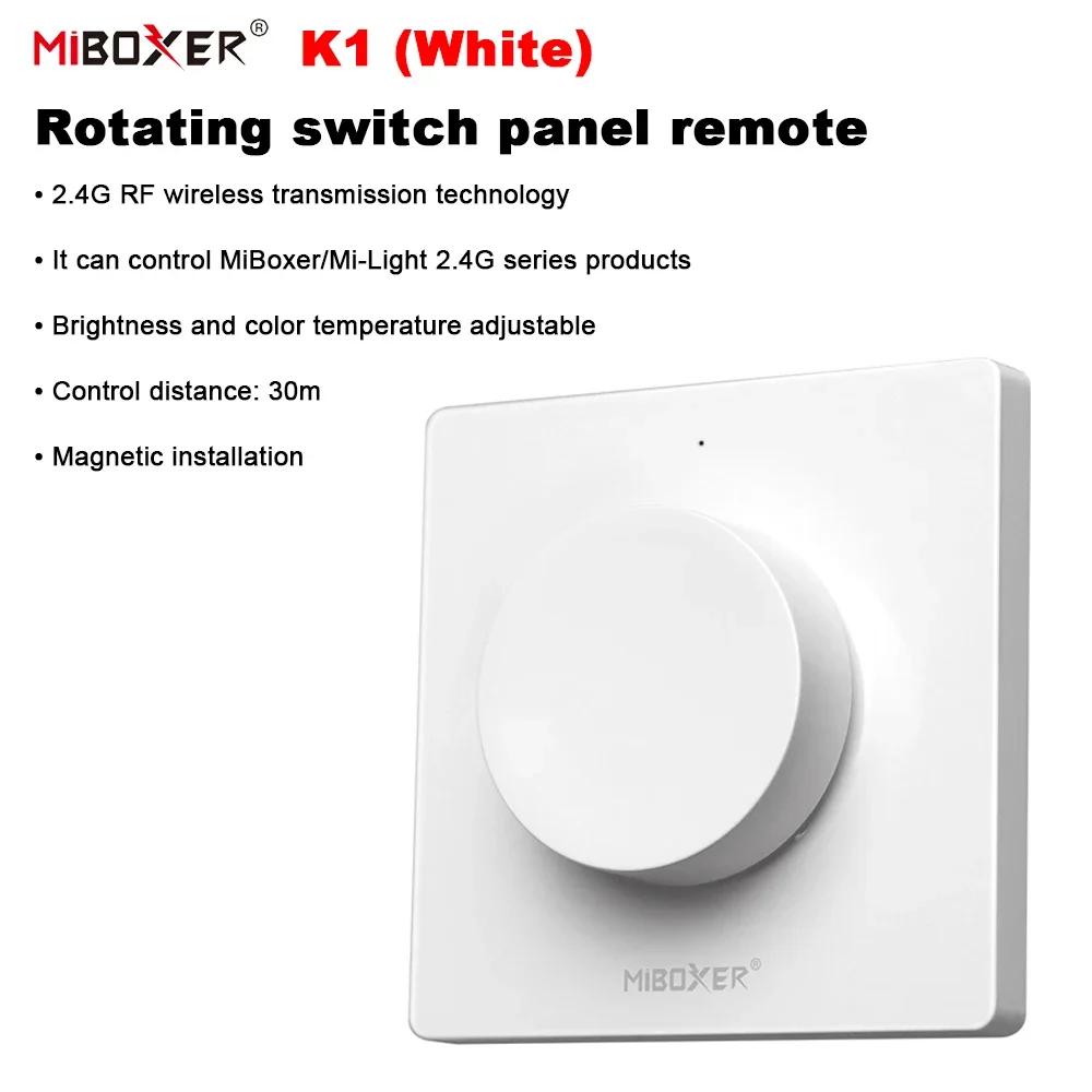 Miboxer K1 Rotating Switch Panel Remote Wifi Dimmer Dimmable 2.4G Brightness Color Temperature Controller White/Black Remote 3V