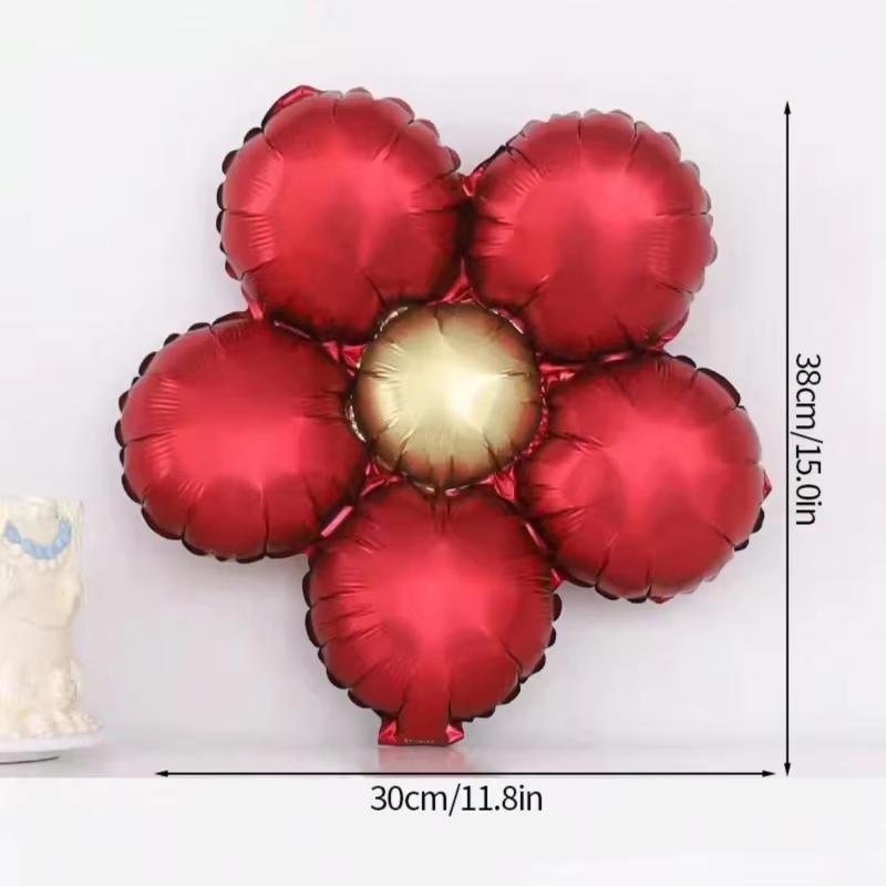 5pcs Matte Flower Aluminum Film Balloons Christmas Decorations Birthday Wedding Party Balloon Shower Event Supplies Toy Globos
