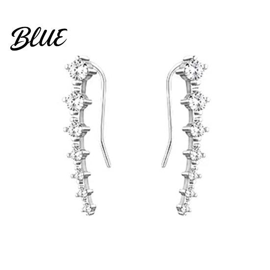 Luxury Earrings Seven Star Stud Row of Cubic Zirconias Shining