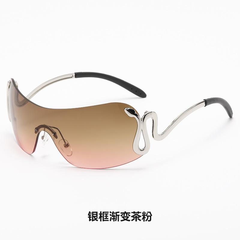 Vintage Personalized Animal Integrated Rimless Babes Outdoor Sports Glasses