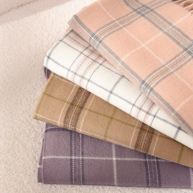 2025 New Striped Plaid Versatile Scarf Women's Winter Explosive Macaron Thickened Warm Couple Shawl Women