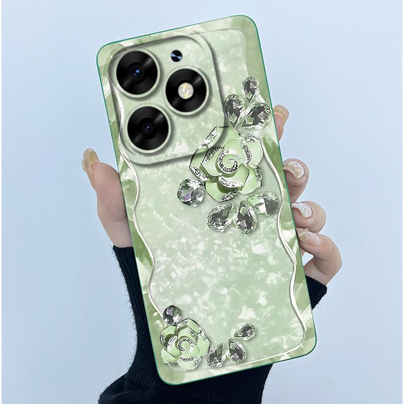 For itel S23 Plus Phone Case S681LN Cover Fashion Simplicity Oil Painting Floral Soft Liquid Silicone Shell For itel S23+ Fundas