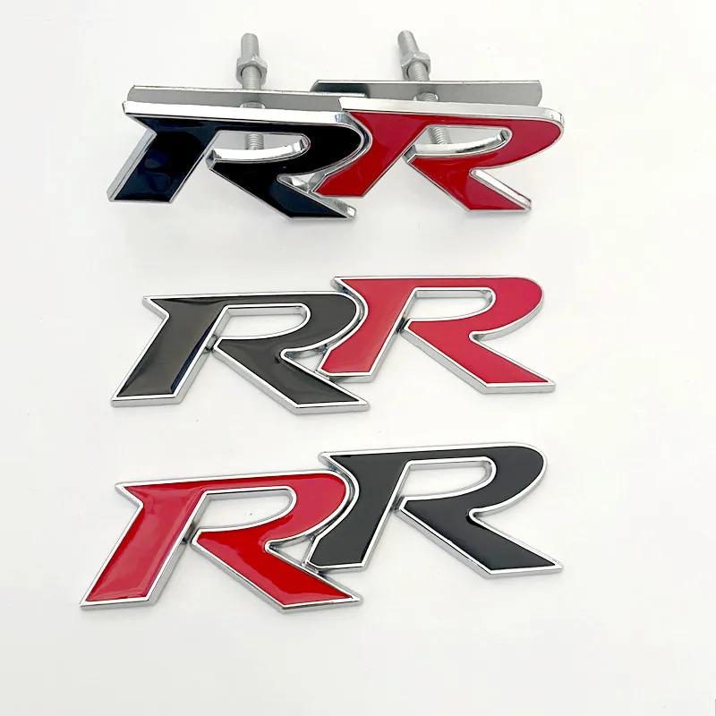 3D Metal RR Logo Car Front Grille Rear Trunk Emblem Badge Decals For Honda Civic Mugen Accord Crv City Hrv Sticker Accessories JP8